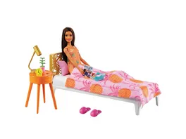 Barbie Moebel Spielset Schlafzimmer mit Puppe Puppenhaus Moebel