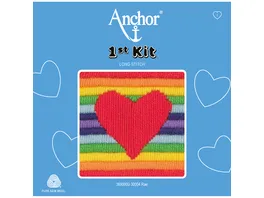 Anchor Stickset 1st Kit Herz auf Regenbogen