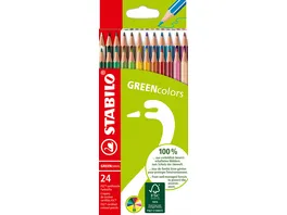 STABILO Umweltfreundlicher Buntstift STABILO GREENcolors 24er Pack mit 24 verschiedenen Farben