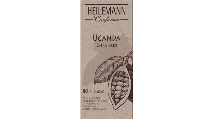 Heilemann Ursprungs-Schokolade Uganda Extra herb 80%