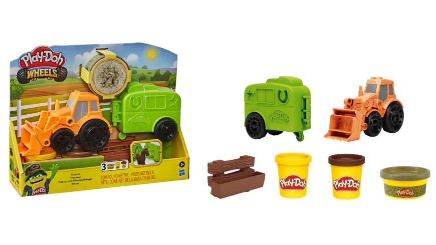 Hasbro - Play-Doh Wheels Traktor und Pferdeanhänger