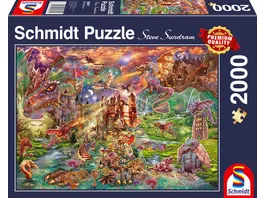 Schmidt Spiele Erwachsenenpuzzle Der Schatz der Drachen 2000 Teile