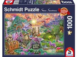 Schmidt Spiele Erwachsenenpuzzle Verzaubertes Drachenland 1000 Teile