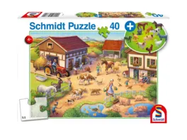 Schmidt Spiele Kinderpuzzle Bauernhof 40 Teile Figuren aus Kunststoff