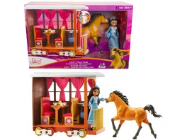 Spirit frei und ungezaehmt Zug Abenteuer mit Puppe Lucky und Pferd Spirit