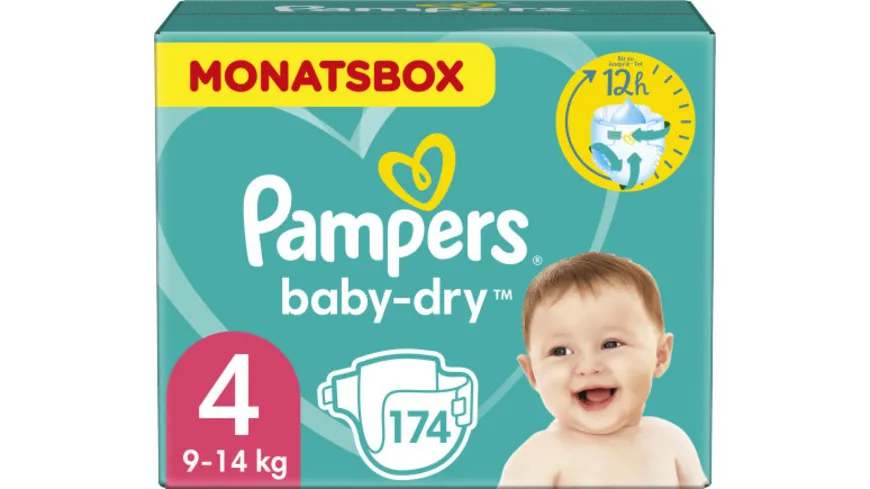 Pampers BABY DRY Windeln Dry Gr.4 Maxi 9-14kg MonatsBox 174ST
