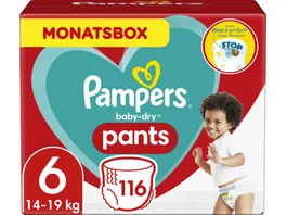 Pampers BABY DRY PANTS Windeln Gr 6 Extra Large 15 kg MonBox 116ST