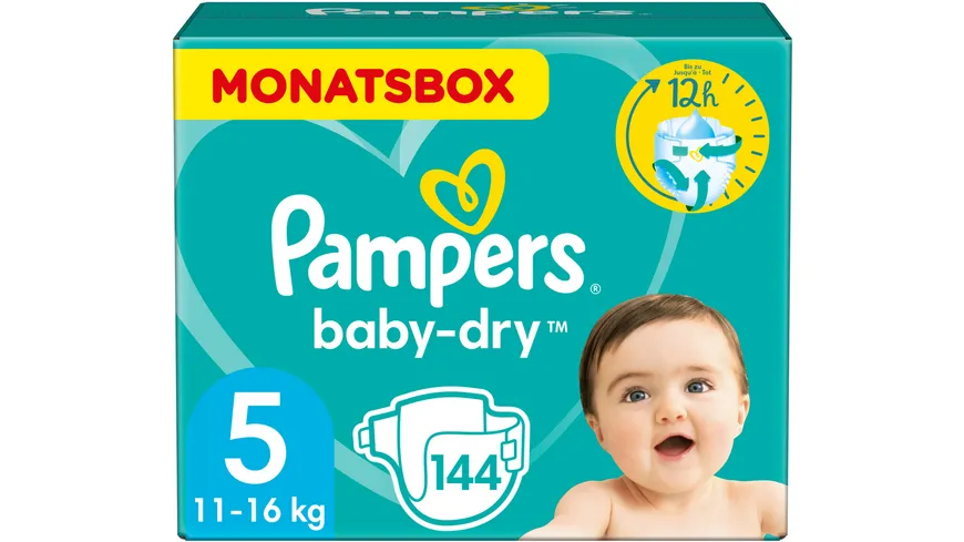 Pampers Windeln Baby Dry Größe 5 Junior 11-16kg Monatsbox