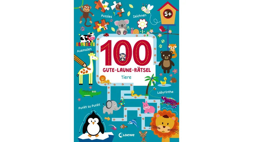 100 Gute-Laune-Rätsel - Tiere Lernspiele für Kinder ab 5 Jahre