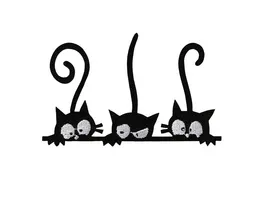 Mono Quick Buegelmotiv Katzen schwarz