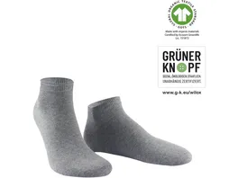 WILOX Herren Sneaker Socken ORGANIC COTTON GRUeNER KNOPF