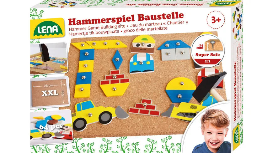 LENA Hammerspiel Baustelle, Faltschachtel 65828
