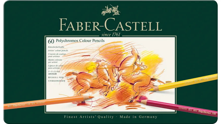 FABER-CASTELL Farbstift Polychromos 60er Metalletui