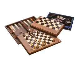 Philos Spiele Schach Backgammon Dame Set Feld 50 mm 2525