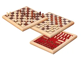 Philos Spiele Schach Dame Set Holzbox Feld 35 mm 2803