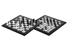 Philos Spiele Schach Dame Set schwarz gebeizt Feld 40 mm 2802
