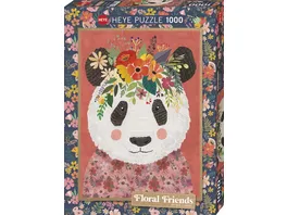 Heye Standardpuzzle 1000 Teile Cuddly Panda Floral Friends 299545