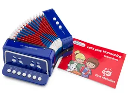 New Classic Toys Akkordeon blau mit Musikbuch 10056