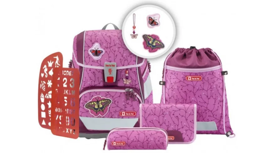 Step by Step 2IN1 PLUS Schulranzen-Set "Natural Butterfly" 6-teilig