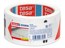 tesa Signal Abstand halten 50m x50mm rot weiss