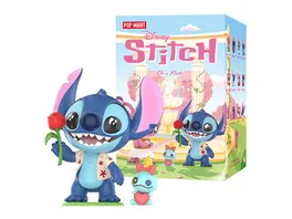 Disney Stitch on a Date Pop Mart Sammelfigur sortiert eine Blindbox Spielzeugserie mit 8 cm grossen Figuren