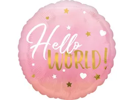 Amscan Folienballon BABY GIRL Hello World pink S40