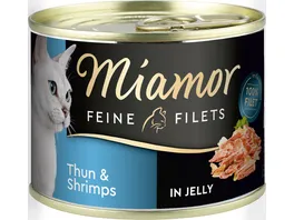 Miamor Katzennassfutter Feine Filets in Jelly Thun Shrimps