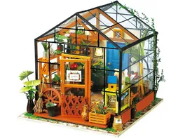 ELLIOT Robotime DIY Miniaturhaus DIY House 19 5 x 17 5 x 17 5 cm Cathy s Blumen Treibhaus Holzbausatz