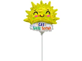Amscan Folienballon Mini Shape GET WELL Happy Sun 9