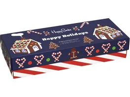 Happy Socks Unisex Socken Gift Set Gingerbread Cookies 4er Pack