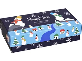 Happy Socks Unisex Socken Gift Set Snowman 3er Pack