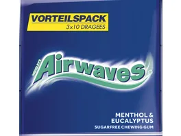 AIRWAVES Menthol Eucalyptus 3Pack a 10 Dragees