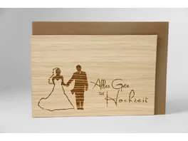 Original Holzgrusskarte Alles Gute zur Hochzeit