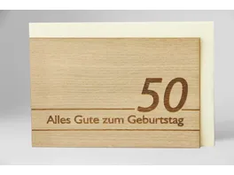 Original Holzgrusskarte Alles Gute zum 50 Geburtstag
