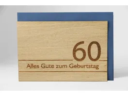 Original Holzgrusskarte Alles Gute zum 60 Geburtstag