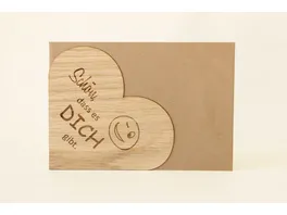 Original Holzgrusskarte Herzkarte mit Spruch