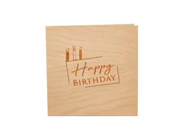 Original Holzgrusskarte Happy Birthday