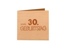 Original Holzgrusskarte zum 30 Geburtstag
