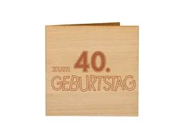 Original Holzgrusskarte zum 40 Geburtstag
