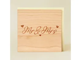 Original Holzgrusskarte Hochzeit Mr Mrs