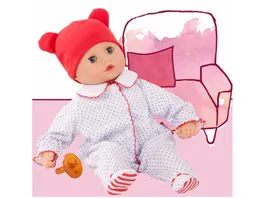 Goetz Muffin Junge Babypuppe ohne Haare mit blauen Schlafaugen 33 cm