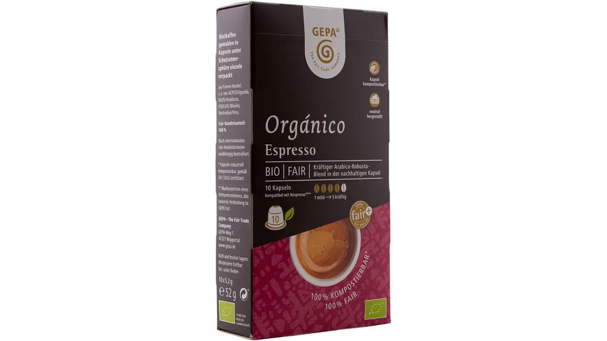 GEPA Bio Café Organico Espresso Kapseln