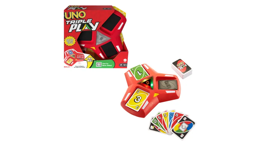 Mattel Games UNO Triple Play, Kartenspiel, Gesellschaftsspiel