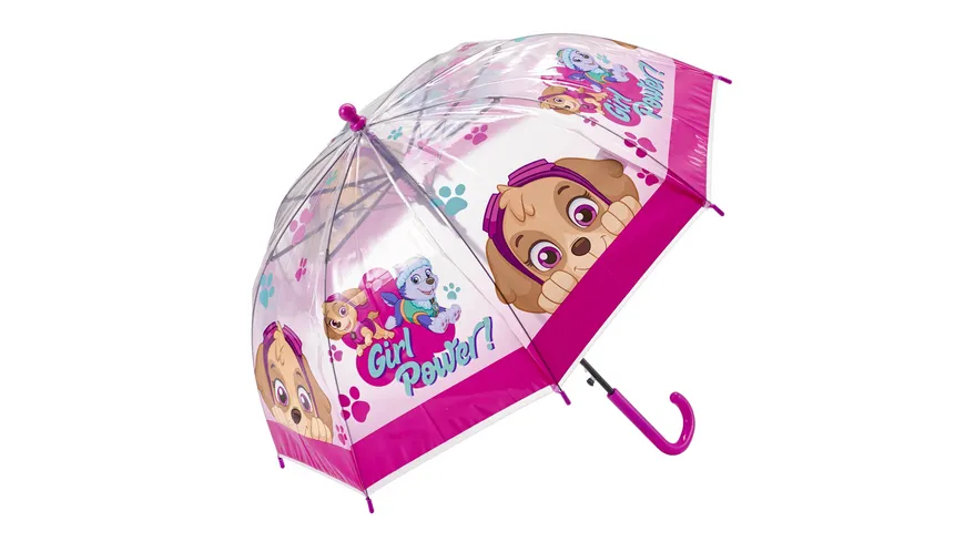 Paw Patrol Regenschirm Mädchen transparent Skye Kinderschirm ca 68cm Halbautomat 