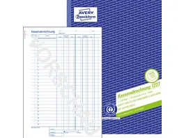 AVERY Zweckform Recycling Kassenabrechnung 1227 A4 2x50 Blatt