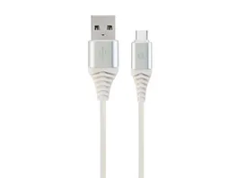 Cableexpert Ladekabel USB C 2 Meter Silver White