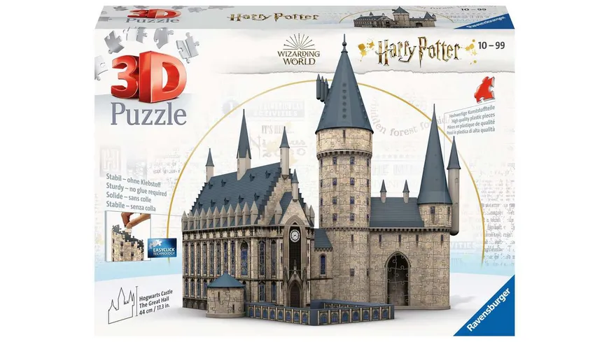 Ravensburger Puzzle - 3D Puzzle - Harry Potter Hogwarts Schloss - Die Große Halle - 540 Teile - Für alle Harry Potter Fans ab 10 Jahren