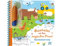 Ausmalen mit dem magischen Pinsel Bauernhoftiere Malbuch mit Wassertankstift ab 3 Jahren