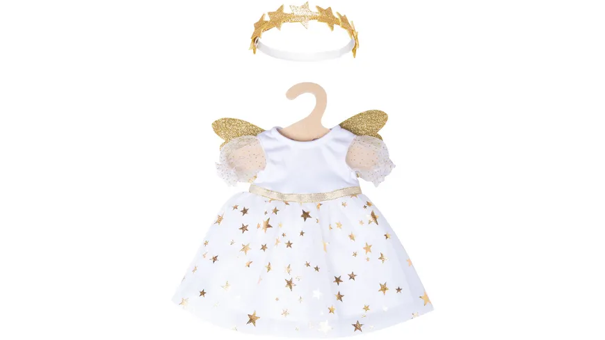 Heless - Puppen-Kleid Schutzengel mit Sternen-Haarband, mini, Gr. 20-25 cm