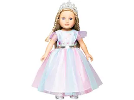 Heless Puppen Kleid Fee und Einhorn mit silberner Krone Gr 28 35 cm